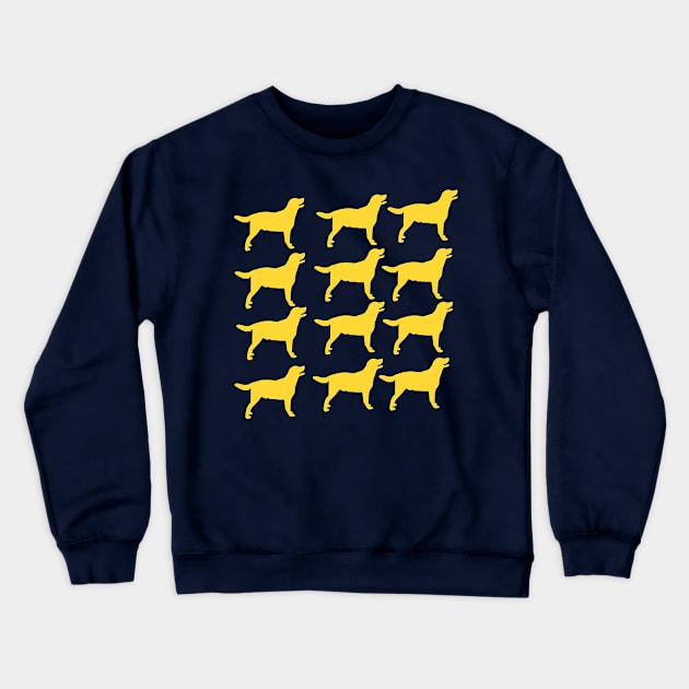Crowd of Yellow Lab Silhouette Crewneck Sweatshirt by Jled
